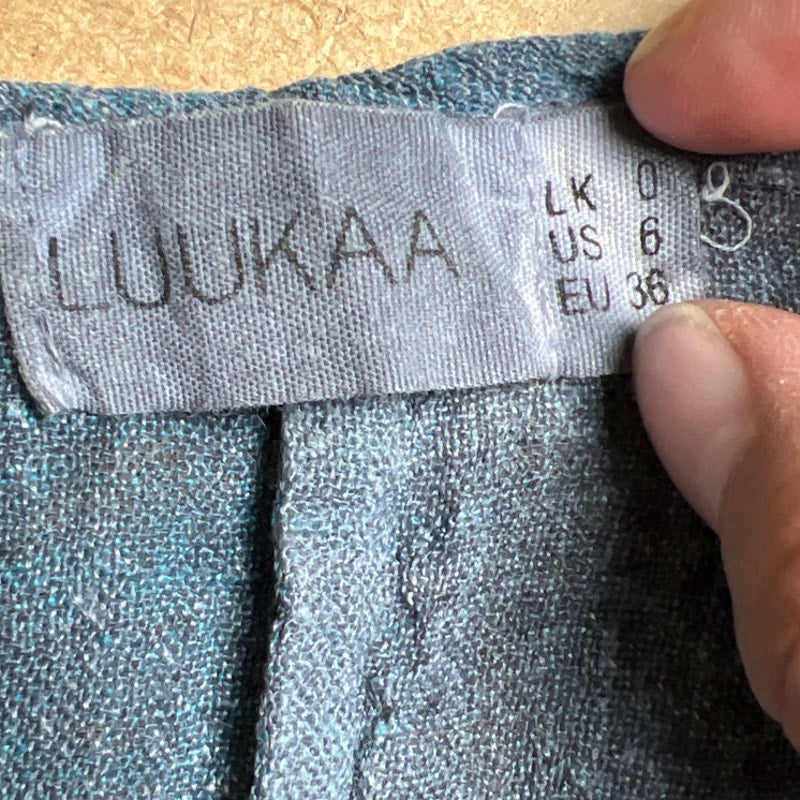 Luukaa Blue/Gray Stripe Boho Women Tank Top Size 6
