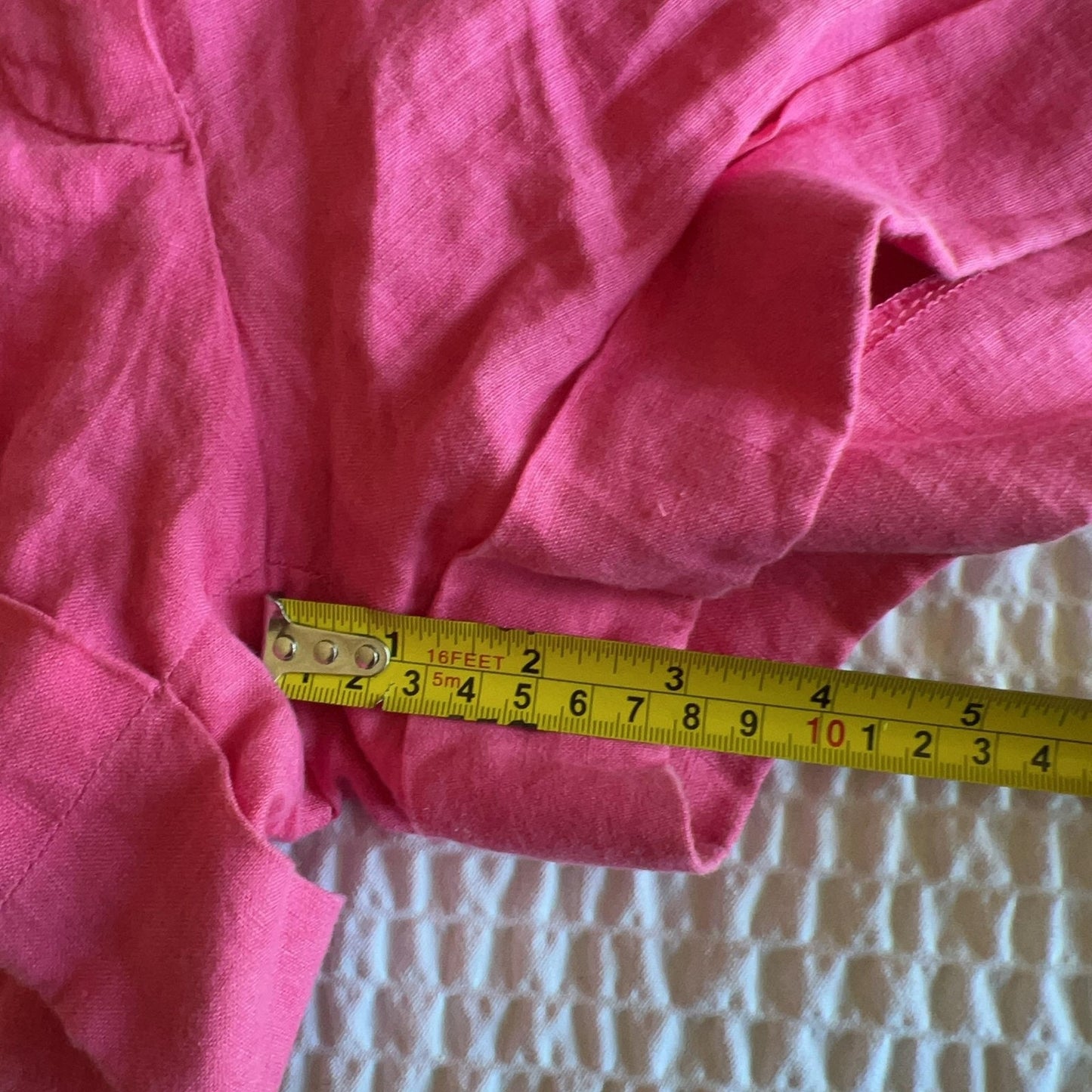 J.CREW Chino Shorts Womens 10 Pink Linen Cuffed City Fit Casual Summer