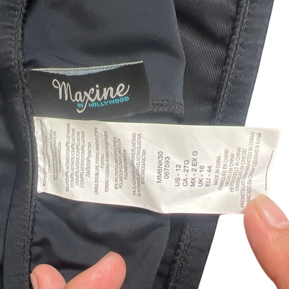 Maxine By Hollywood Size 12 Women Black Bathing Suit Bottoms