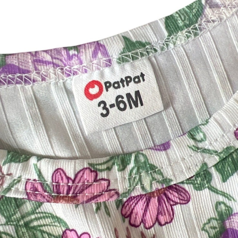 PatPat 3-6M Ruffled One Piece Floral Toddler
