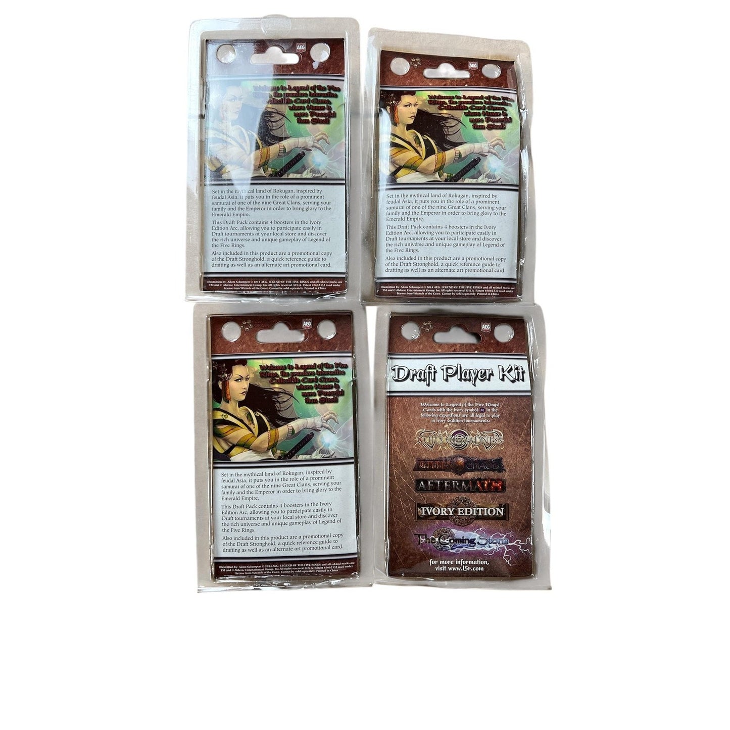 Legend Of The Five Rings White Edition Draft Player Kit Lot 4x AEG Sealed