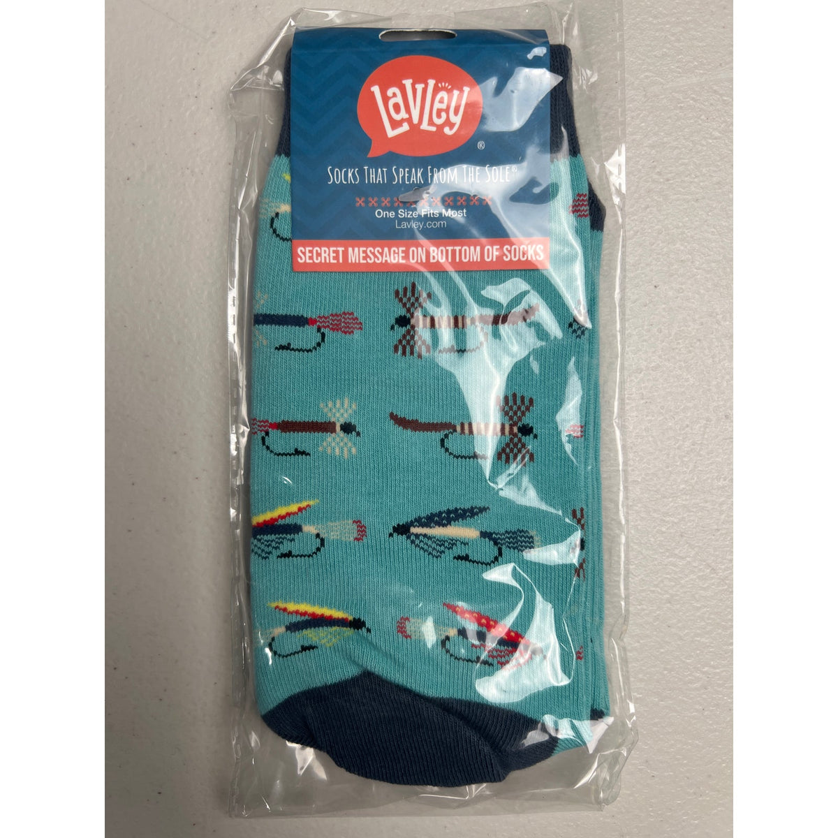 Lavley One Size Fits Most NWT Blue Socks That Speak From The Sole