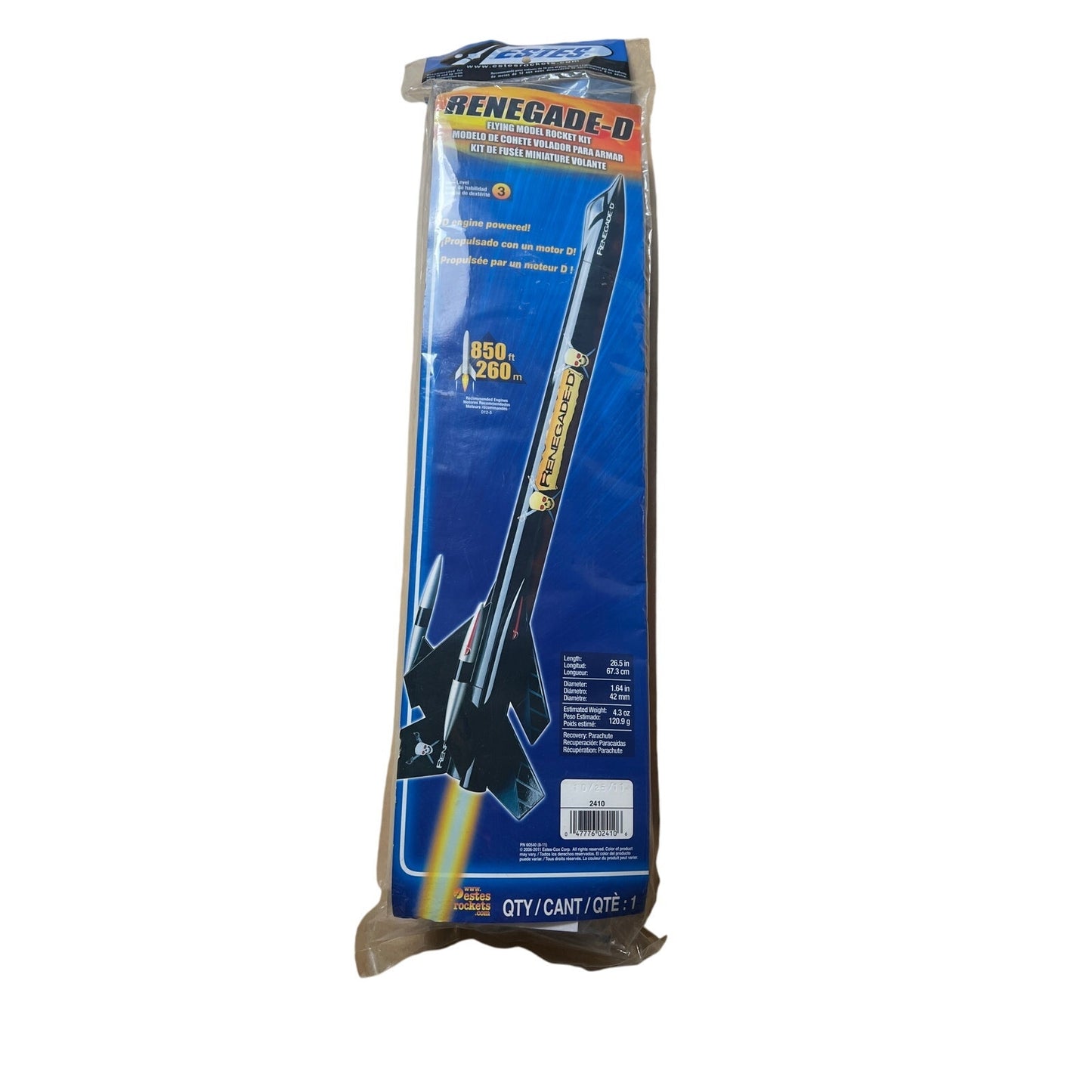 NWT Estes Renegade-D Flying Model Rocket Kit