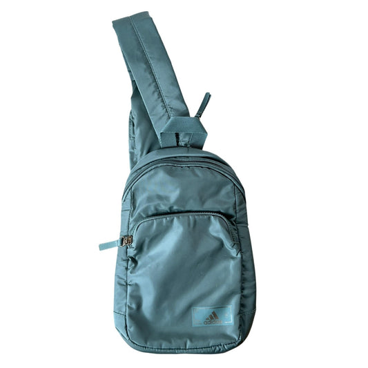 Adidas Sling Bag Womens Mini Olive Green Polyester Lined Zip Casual Crossbody