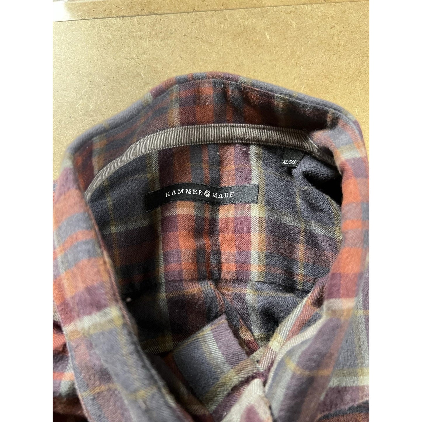 Hammer Made Shirt Mens XL Blue Plaid Long Sleeve Flannel Button Up Casual