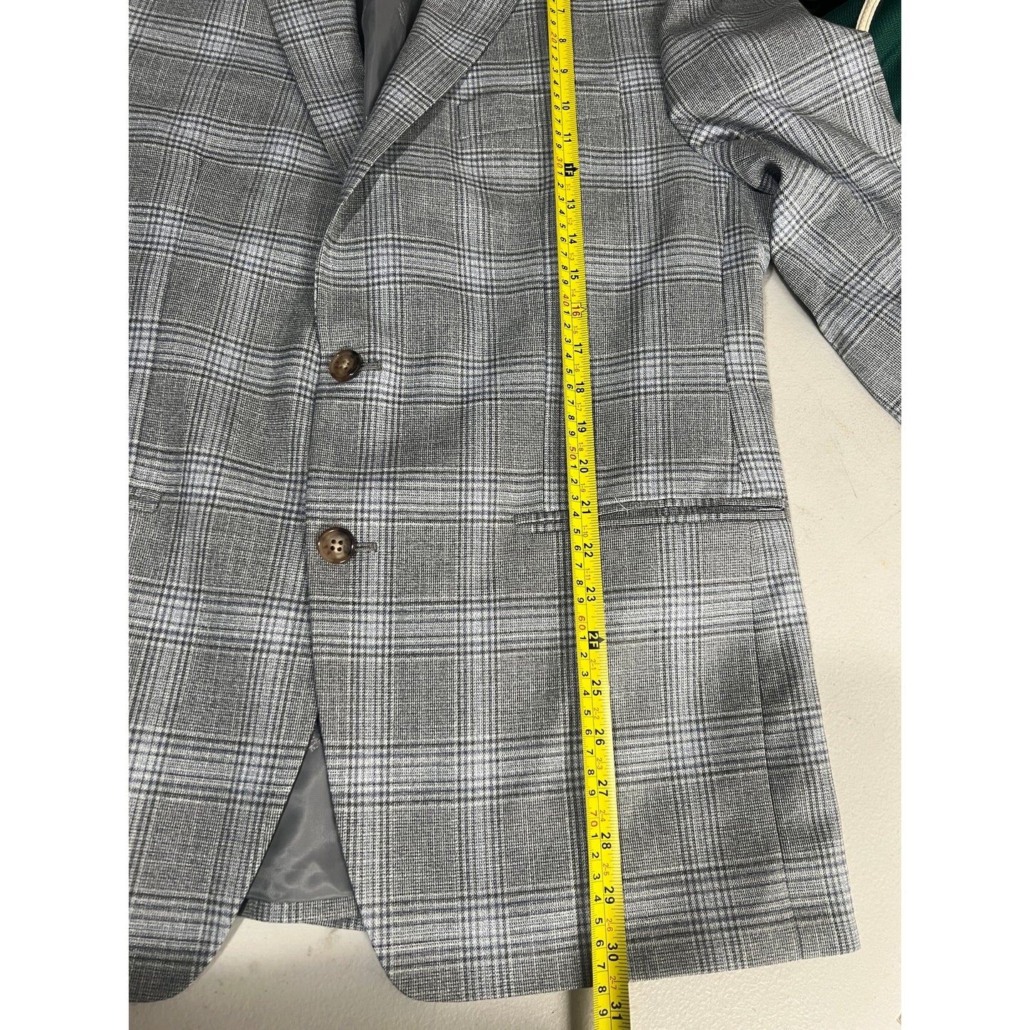 Paisley & Grey Peak Plaid Gray Striped Slim Blazer Size 42R NWT