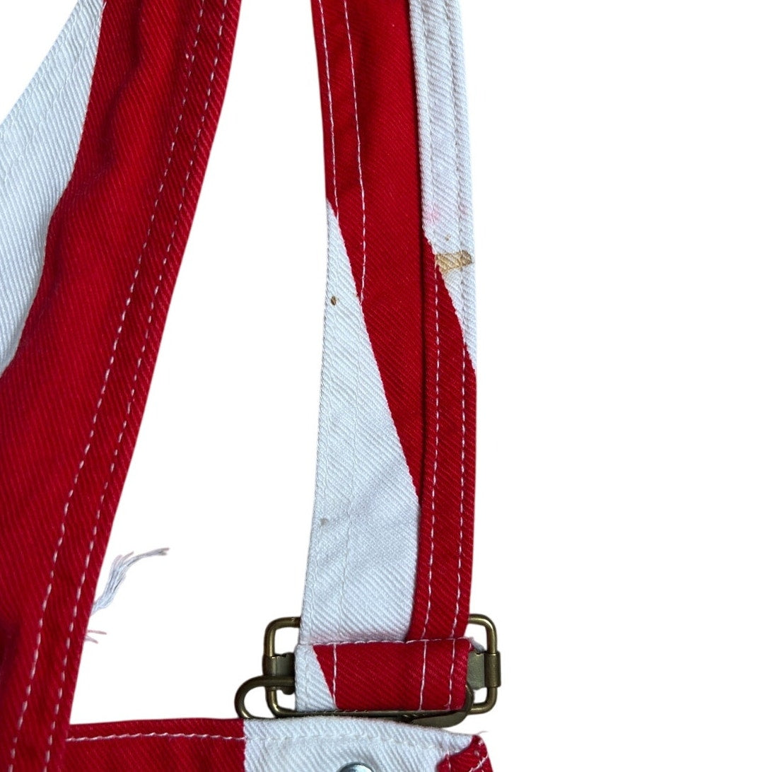 Vintage 1960’s w34 “Big Smith” Red x White Stripe Mod Denim Overalls