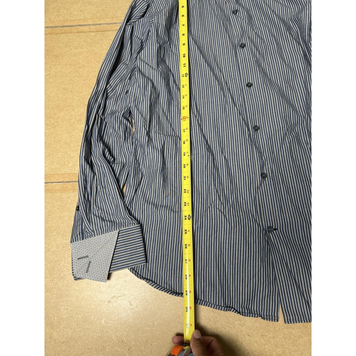 Banana Republic Shirt Mens L Blue Striped Long Sleeve Button Up Woven Slim Fit