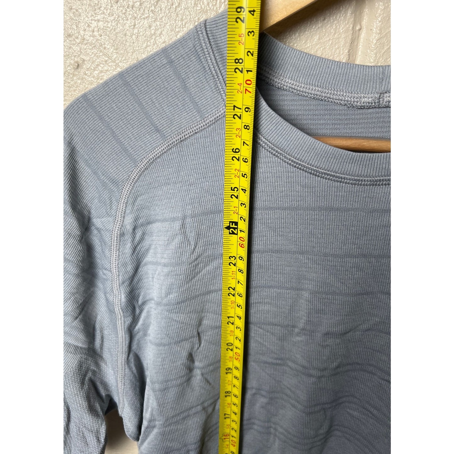 Lululemon Gray Striped Short Sleeve Athletic Shirt Men's *Dimensions In Pictures*