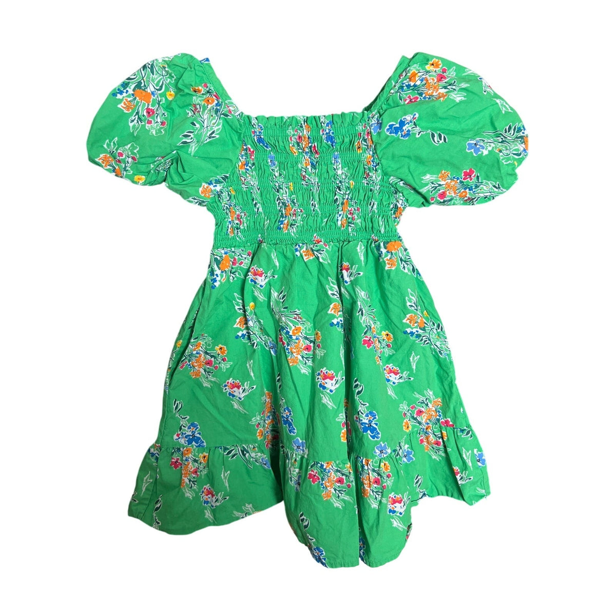 Cat & Jack 5T Toddler Green Floral Smocked Dress