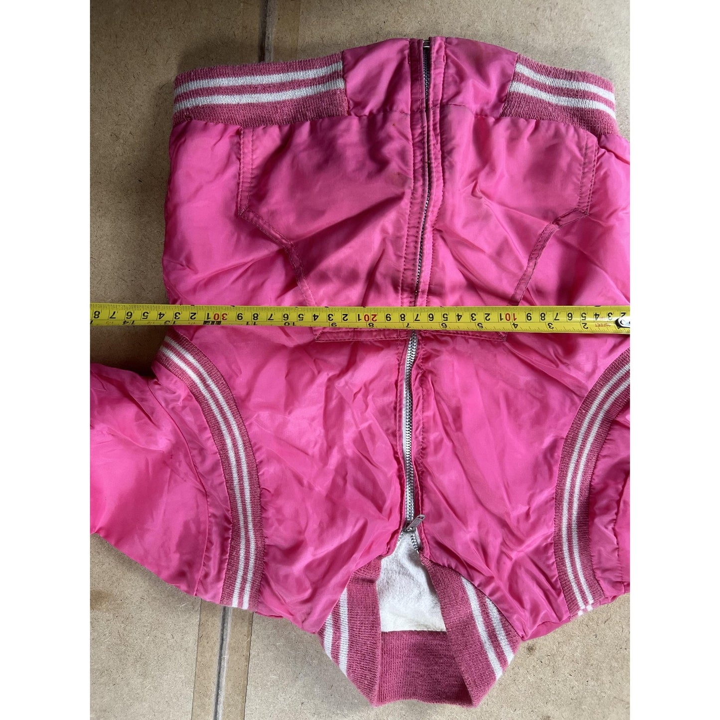 Jacket Girls 3T Pink Bomber Nylon Lined Lightweight Full Zip Pockets Casual