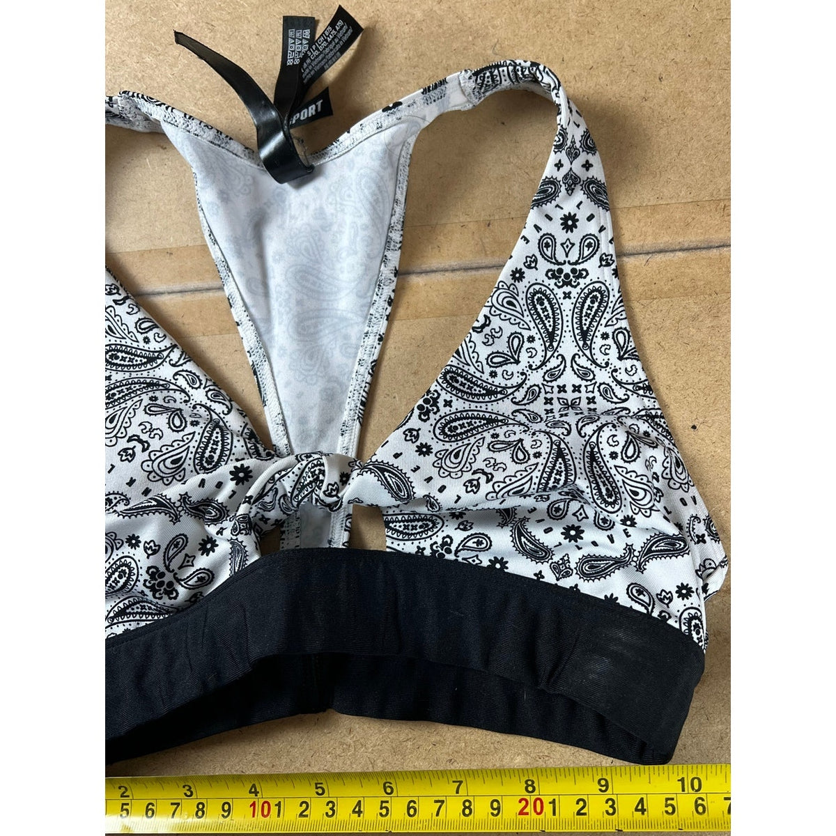 PINK SPORT Bra Womens S White Sports Bra Racerback Scoop Back Lightly Lined