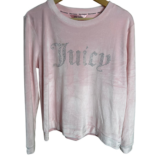 Juicy Couture Sleepwear Pink Velvet Rhinestone Top Medium