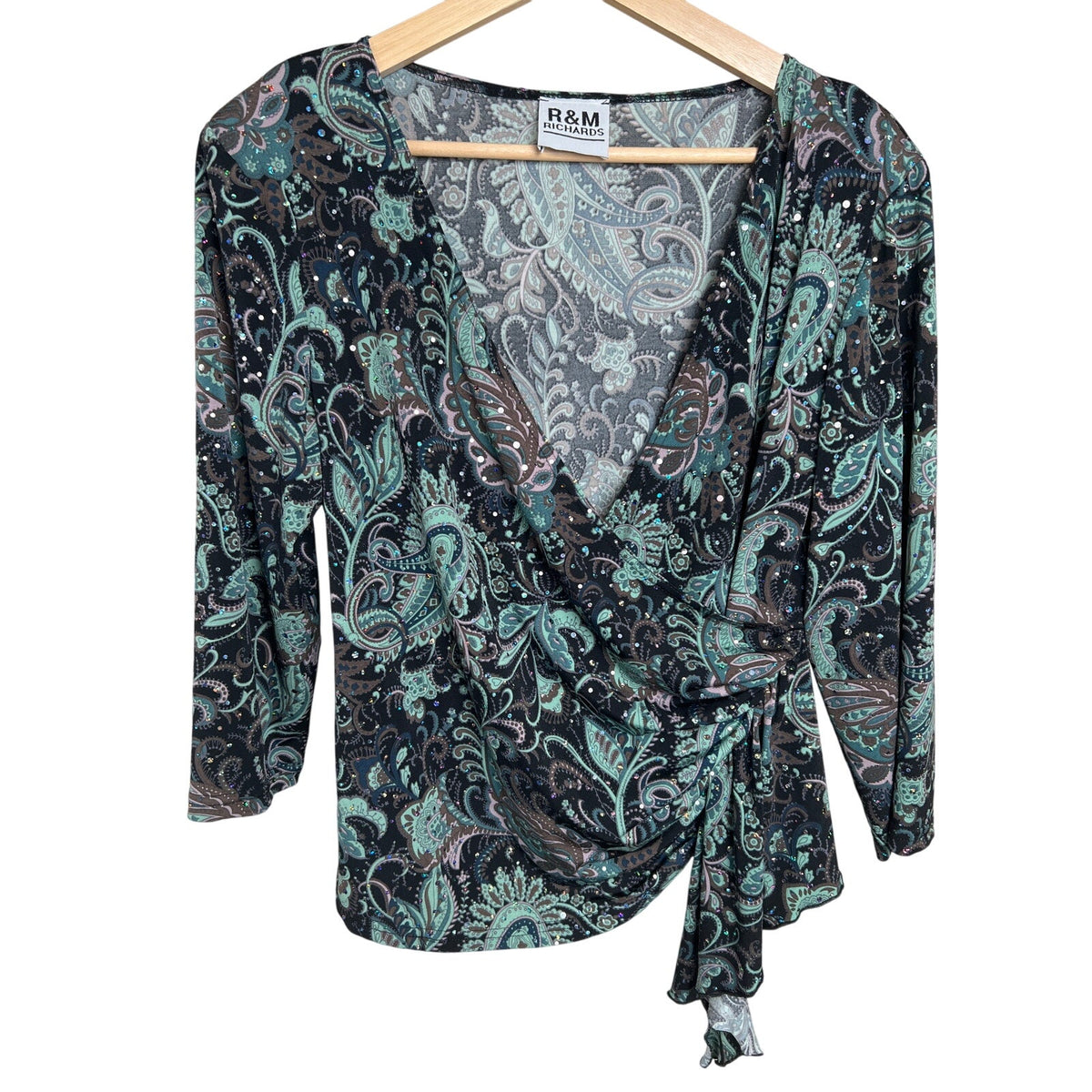 Y2K R & M Richards Size 12 Blouse Shoulder Pad Green