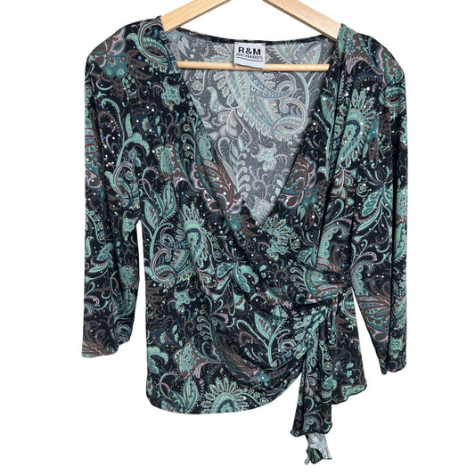 Y2K R & M Richards Size 12 Blouse Shoulder Pad Green