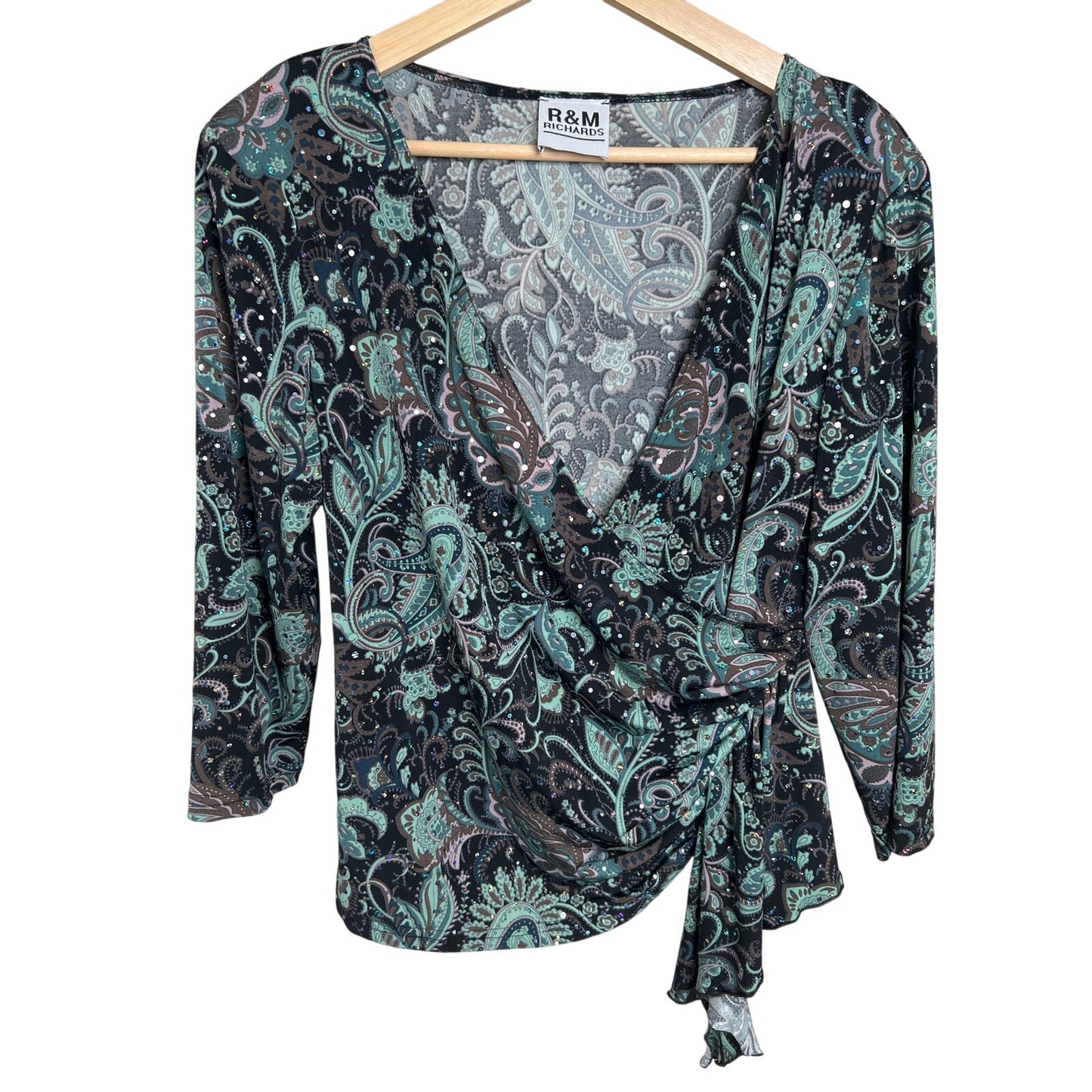 Y2K R & M Richards Size 12 Blouse Shoulder Pad Green