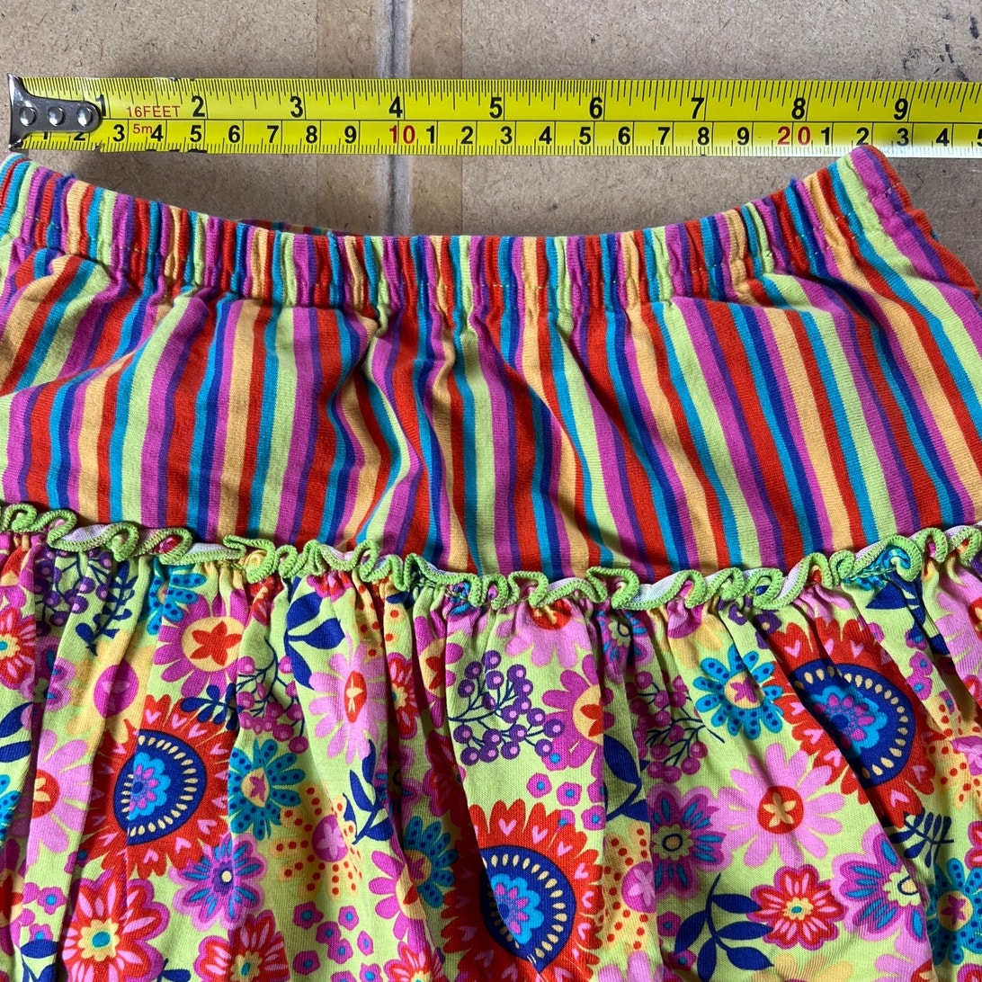 Hanna Andersson Colorful Floral/Stripes Girls Skirt Size 110 (5)