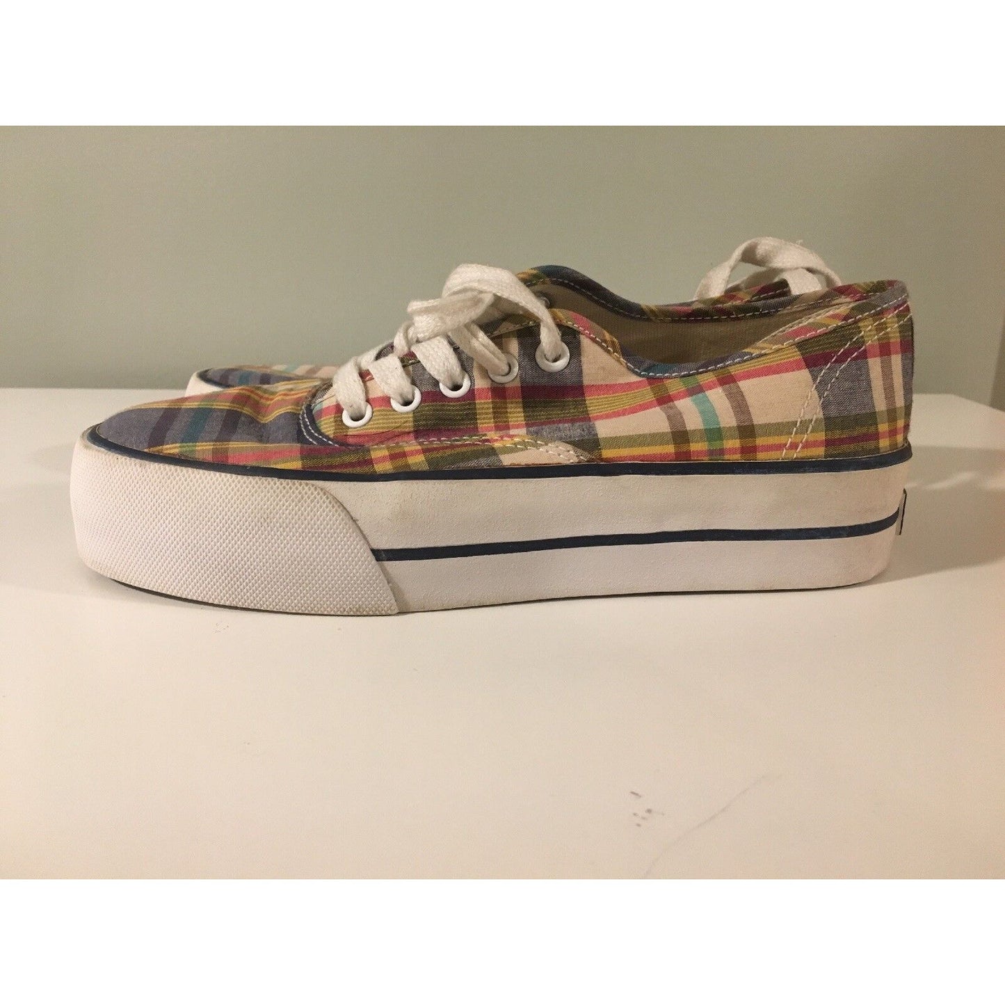 POLO Ralph Lauren Women's Plaid Tennis Sneaker Shoes Sz 4