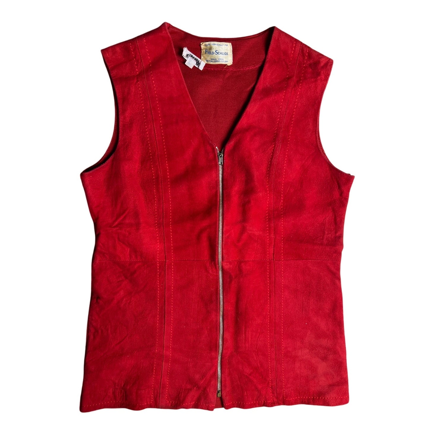 Vintage Field-Schlick Red Women Zip-Up Vest Size 12