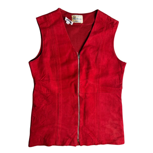 Vintage Field-Schlick Red Women Zip-Up Vest Size 12