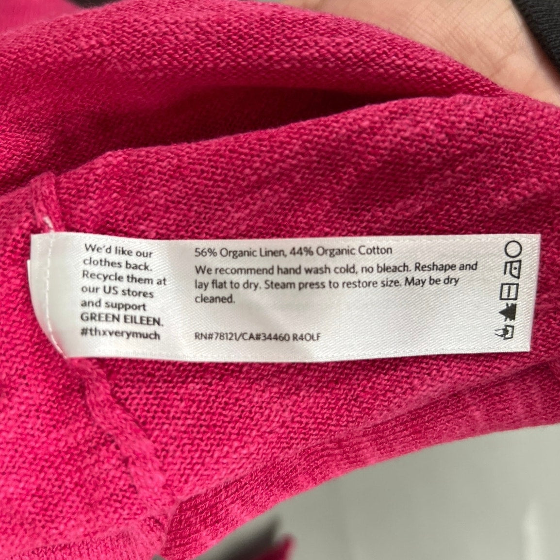 Eileen Fisher Size Medium Women’s Pink Top Linen Cotton Long Sleeve