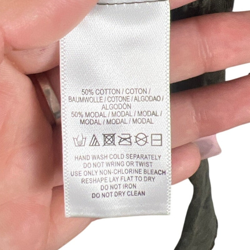 Free People We The Free So Easy Ruffle Tee Green Flutter Sleeve Women's Size S