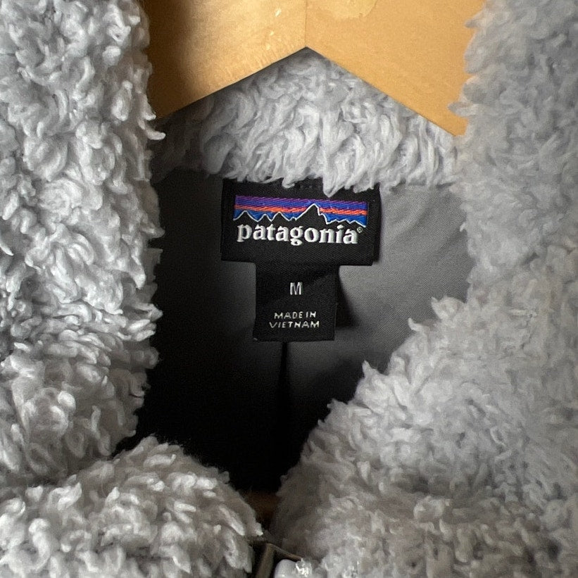 Patagonia Vest Los Gatos Fleece Furry Sleeveless Full Zip Gray Womens Medium