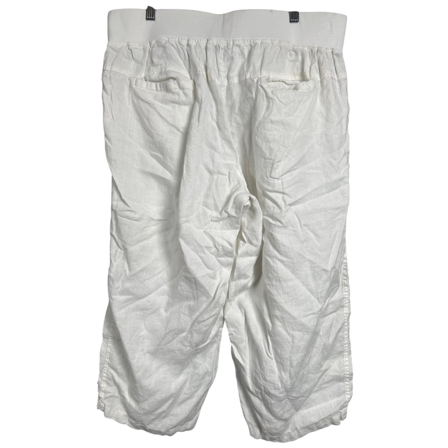 Allen Allen XL Linen Wide Leg Capri Pants Straight Leg