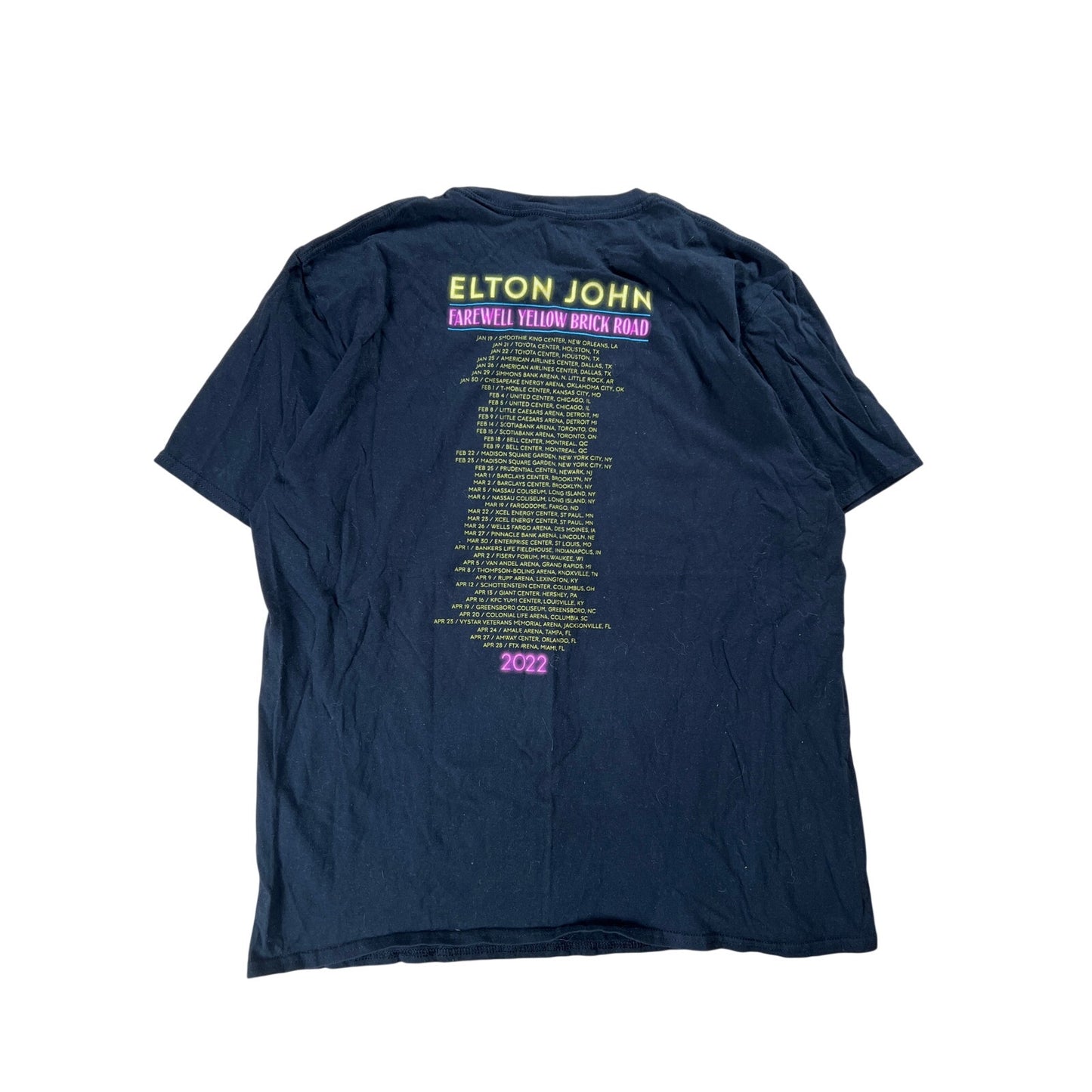 Elton John Farewell Yellow Brick Road The Final Tour 2022 T Shirt Size XL