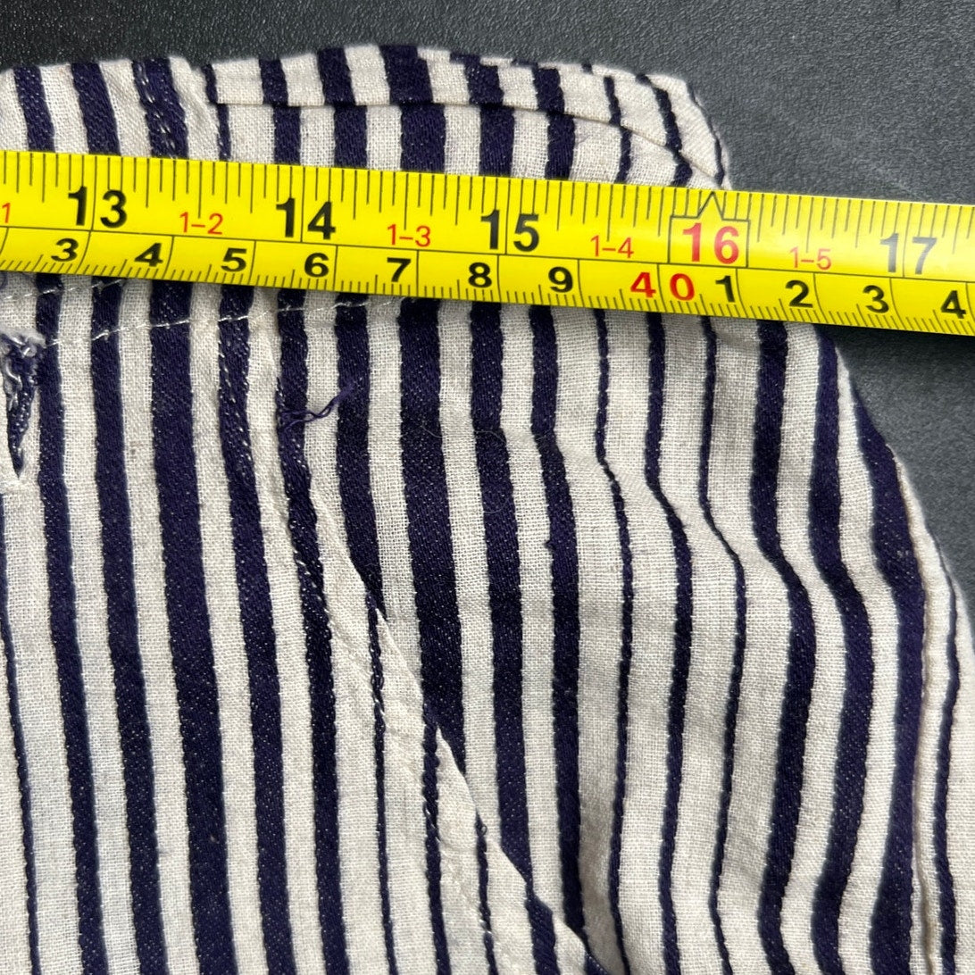 Just Living Casual Wide Striped Pants Large Cotton/Rayon Navy Blue