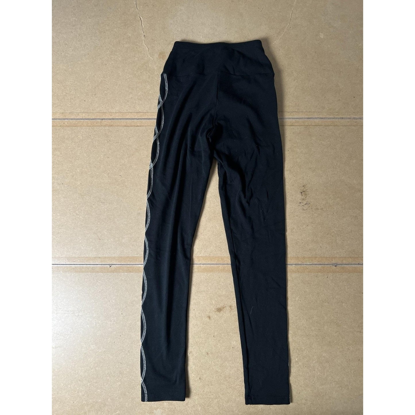 LAURA HLAVAC Leggings Womens S Black Ankle Yoga Cotton/Spandex Embroidered