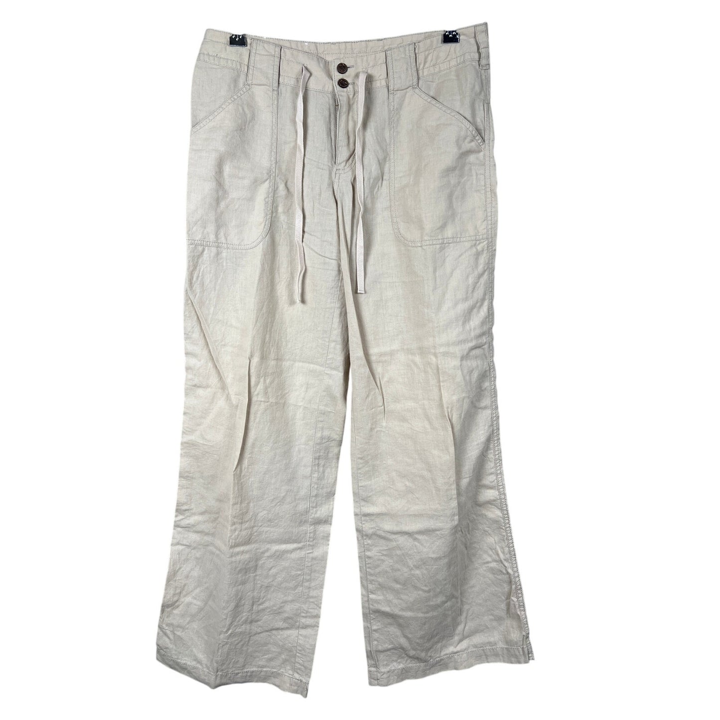 Patagonia Pants Women's 8 Cream Hemp Wide Leg Flare Drawstring Lightweight