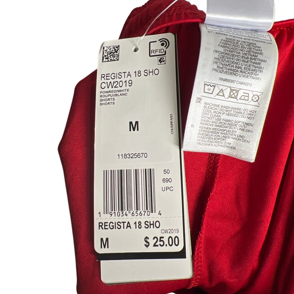 NWT Adidas Red Basketball Shorts Size Medium 100% Polyester Regista