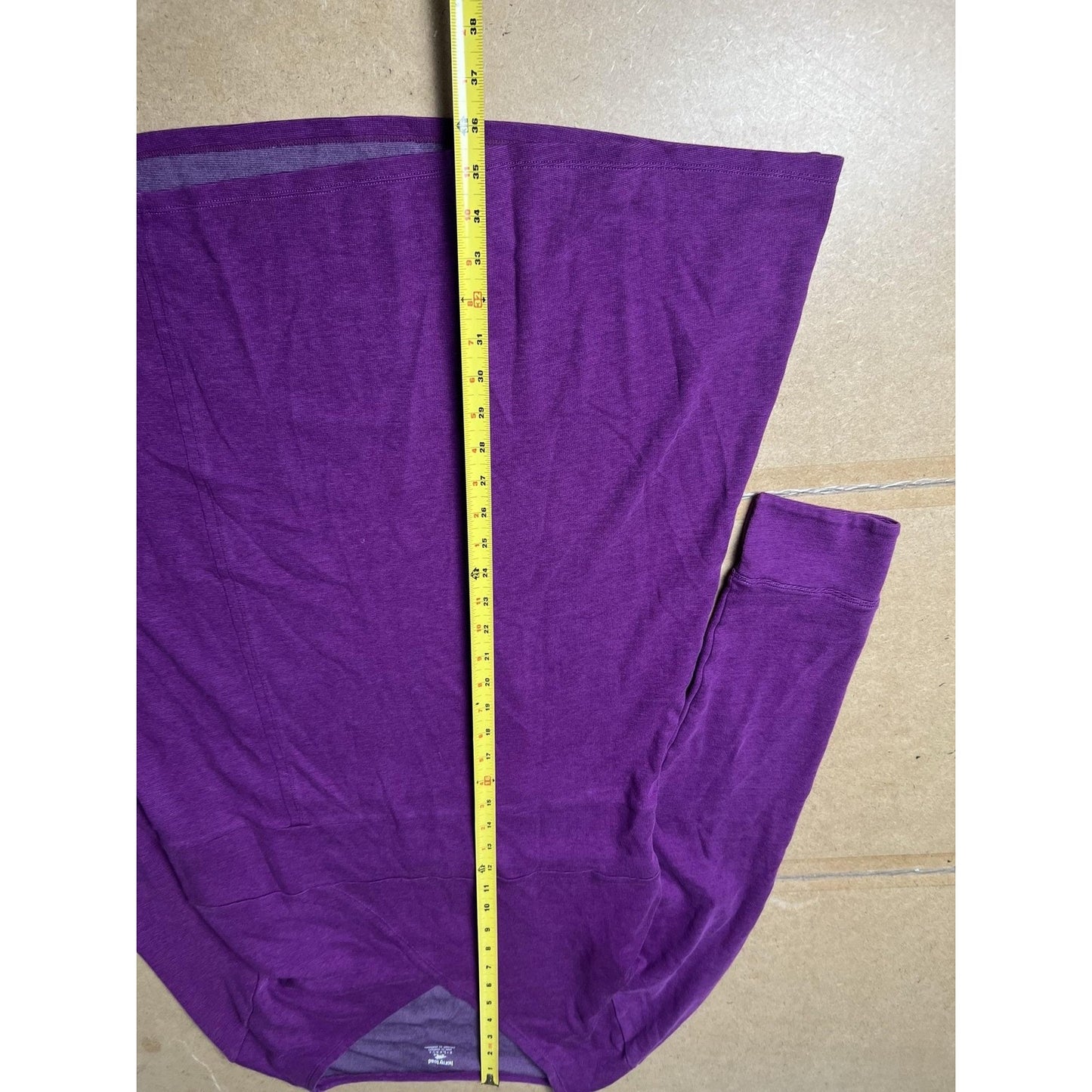 Horny Toad Dress Womens L Purple Wrap Knee Length Jersey V-Neck Empire Waist