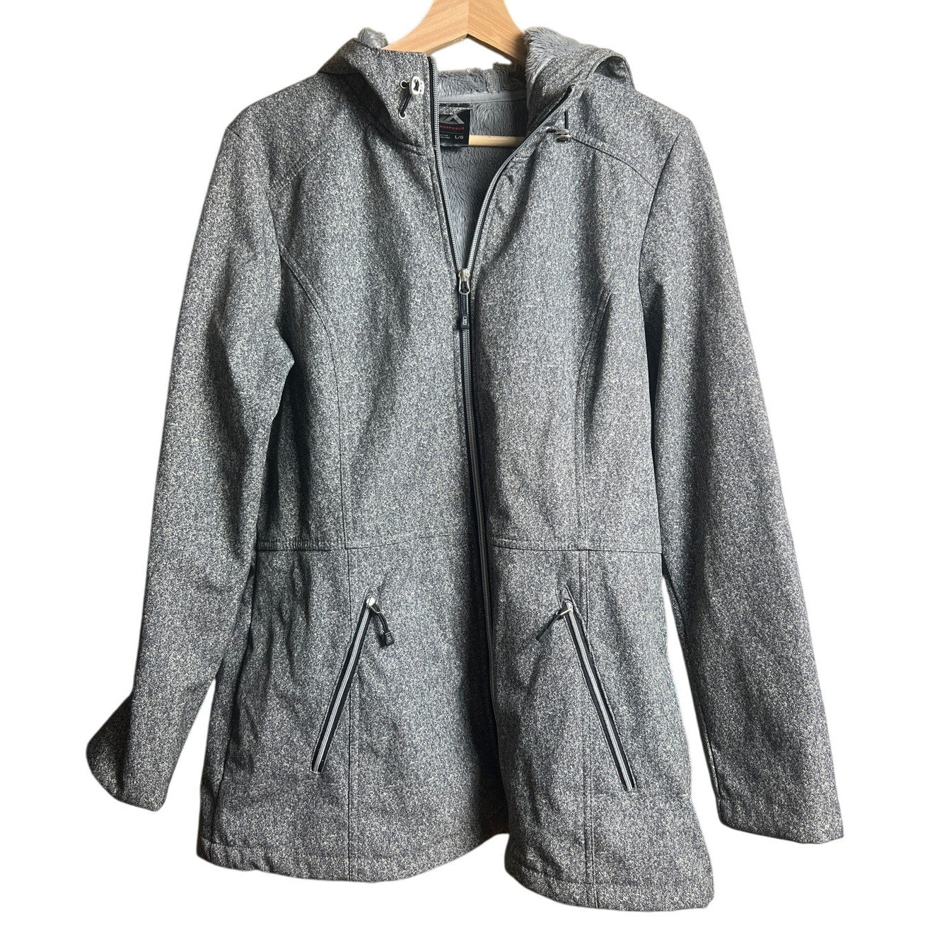 ZeroXposur Large Gray Zip Up Coat Rain Jacket Women's