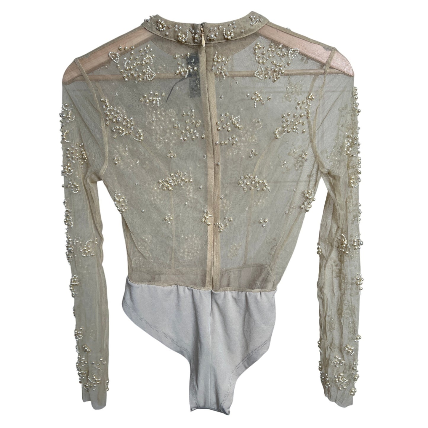 Free People XS Intimately Free People Embellished Pearl Bodysuit
