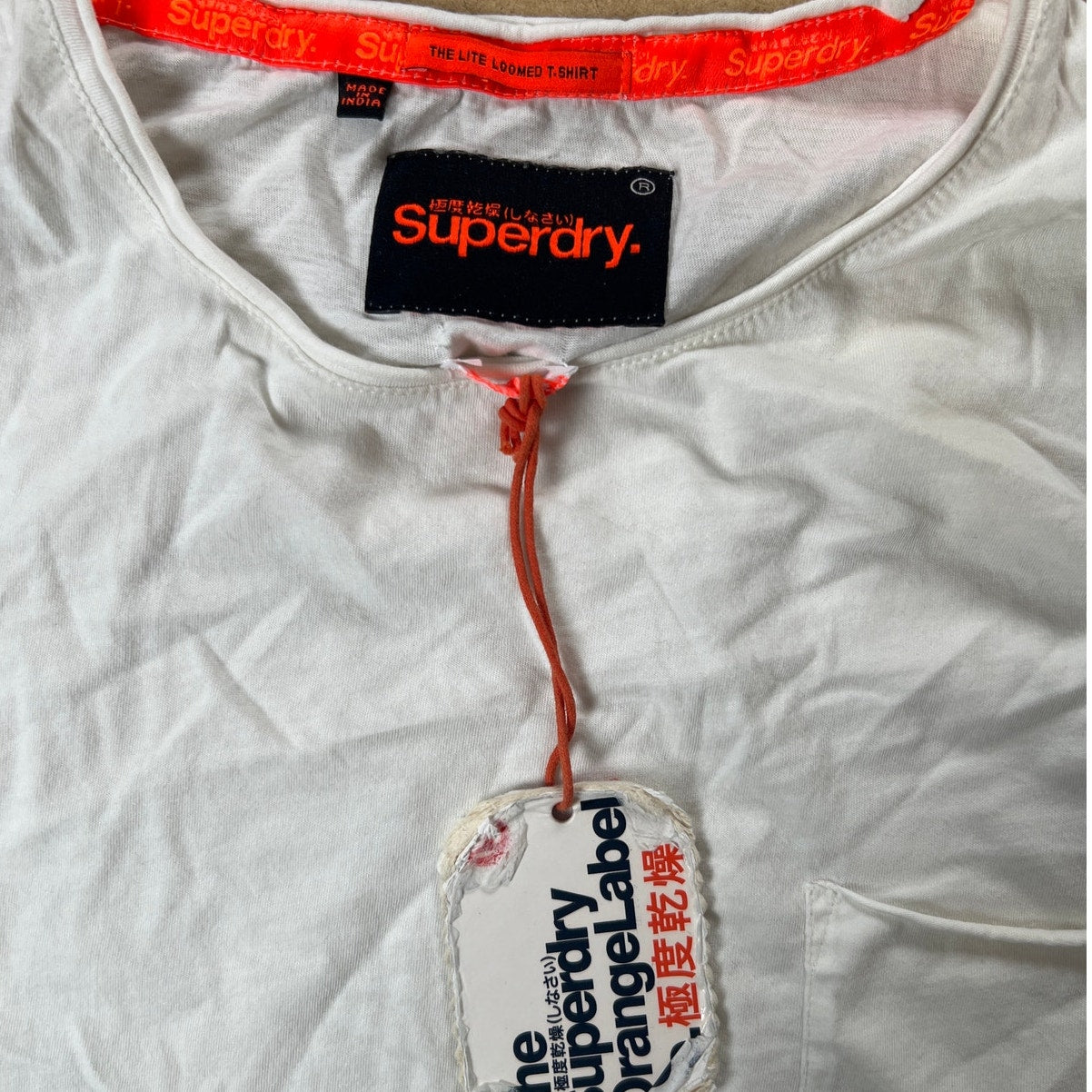 NWT SuperDry White Long Sleeve Men Top Size XL