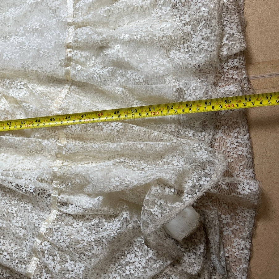 Vintage Gunne Sax White Lace Prairie Gown Dress Size 9