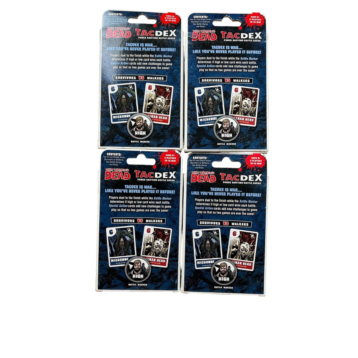 USAopoly The Walking Dead TacDex Card Game Lot 4 Survivors Vs Walkers 2014 8+