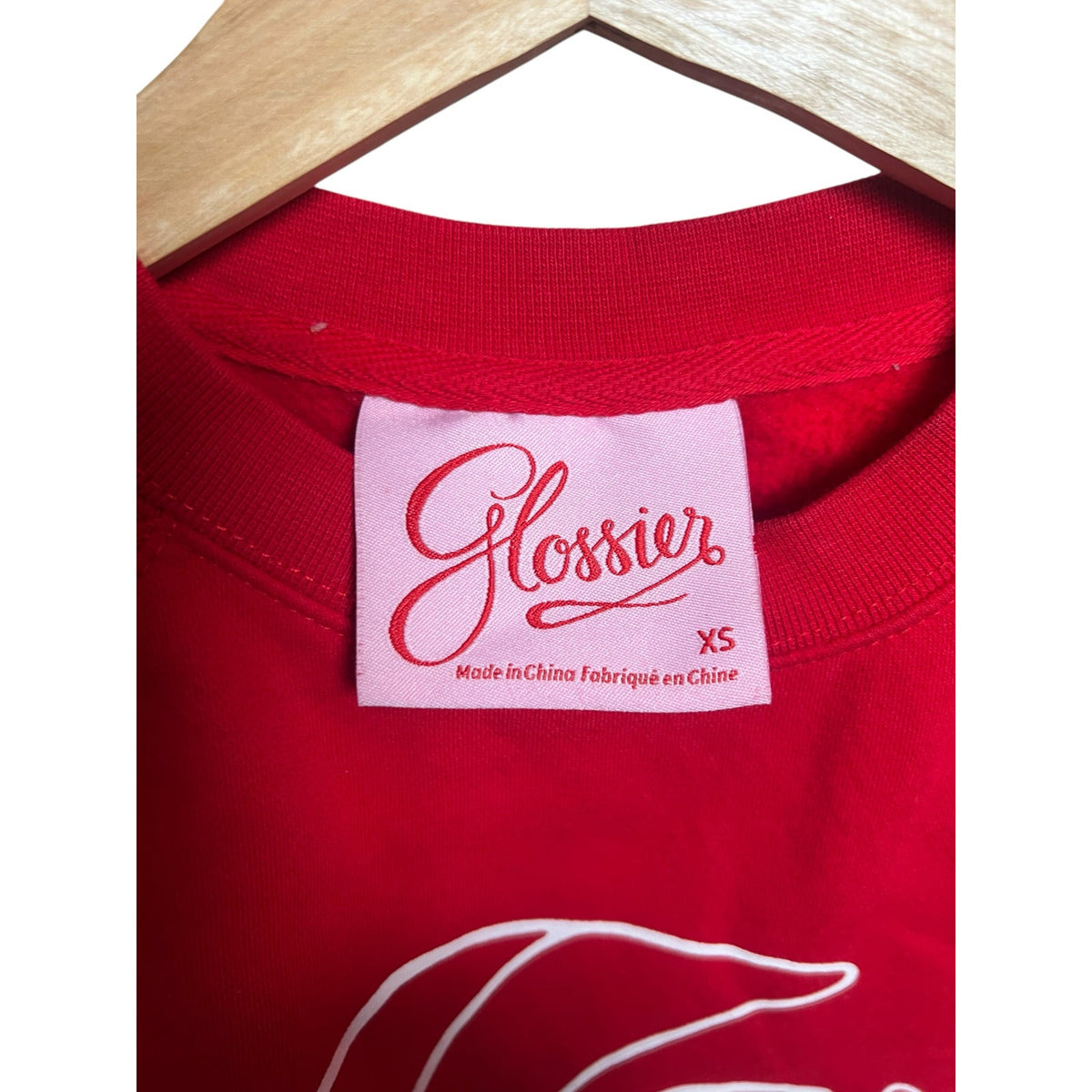 Glossier XS Pal Graphic Warm Crew Neck Sweatshirt Limited Edition