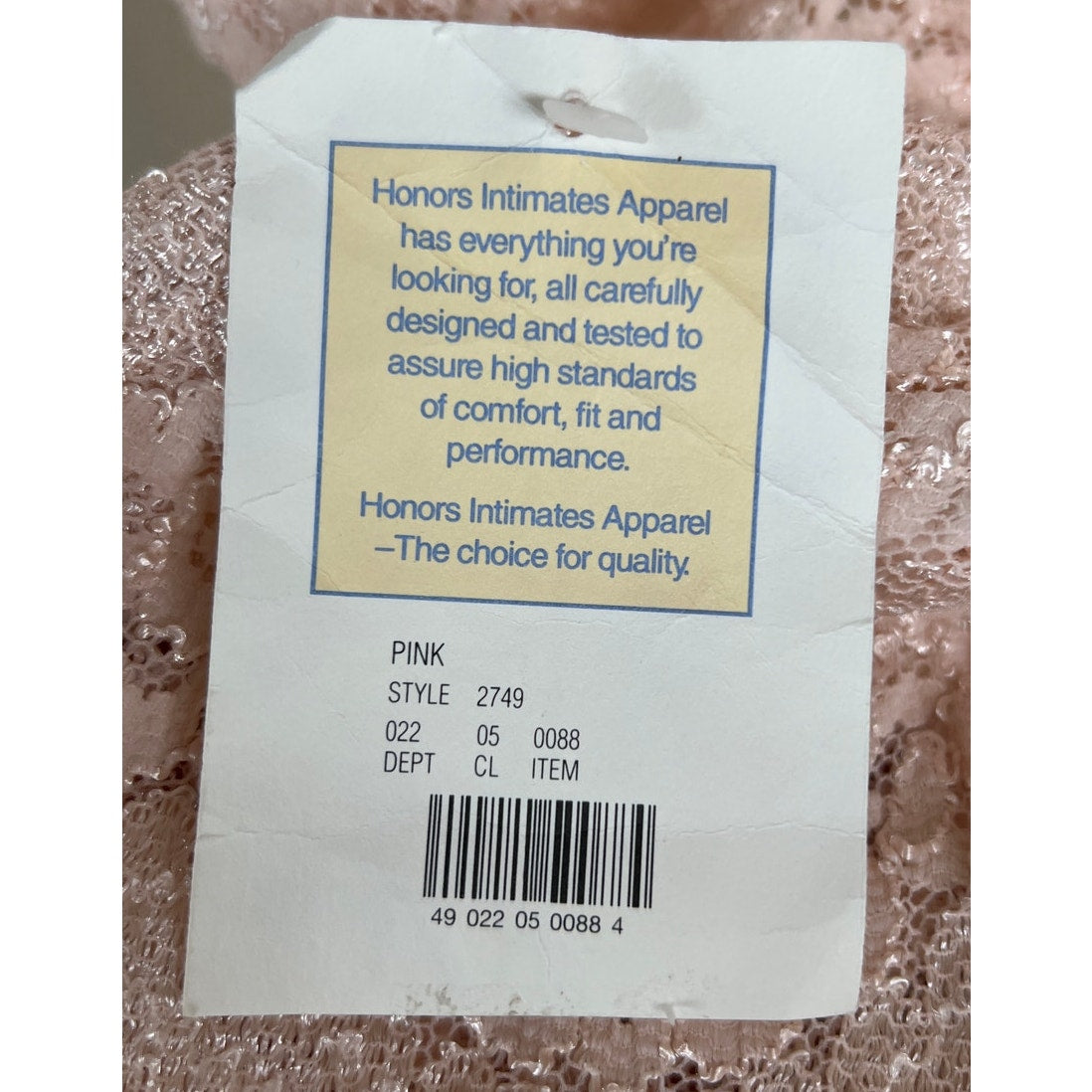 Honors Intimates Pink Lacy Women Tops NWT *Dimensions In Pictures*