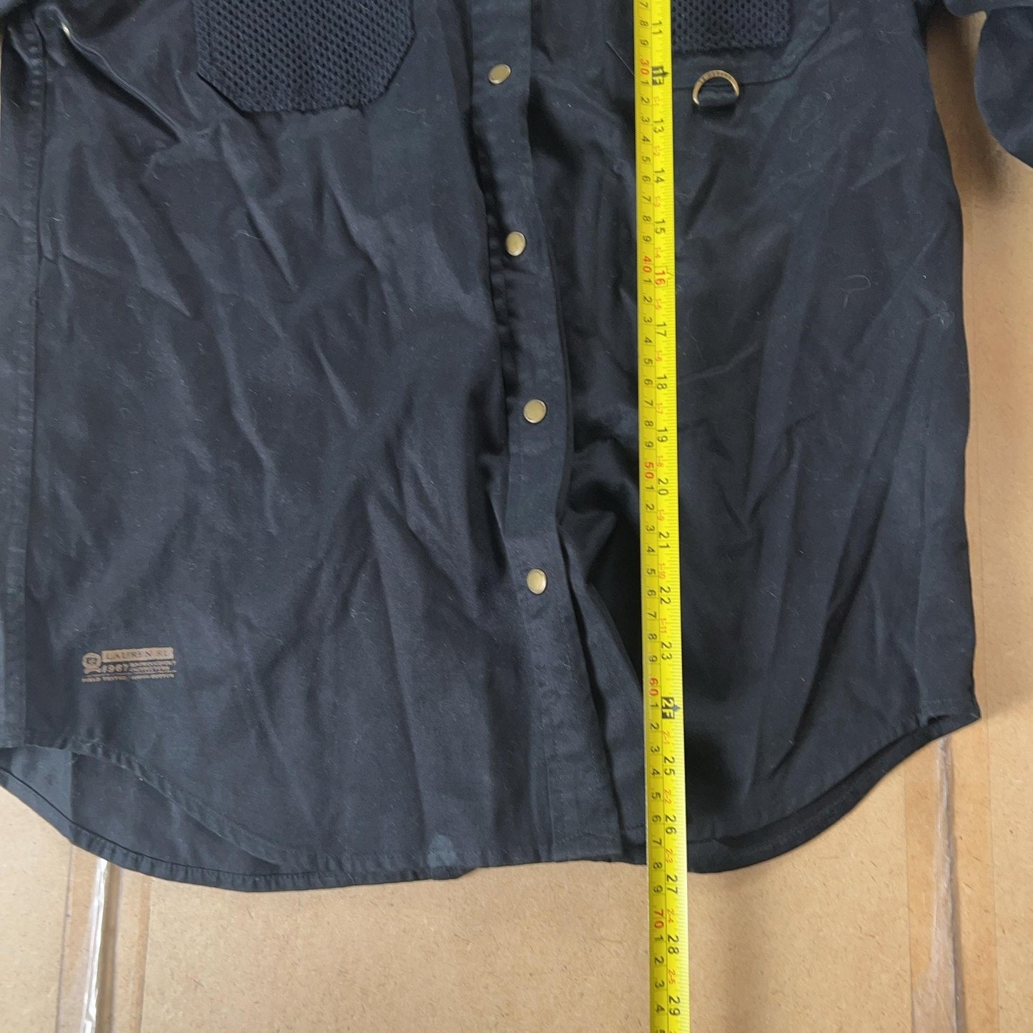Ralph Lauren Womens Shirt Medium Black 100% Cotton Utility Mesh Pocket D-Ring