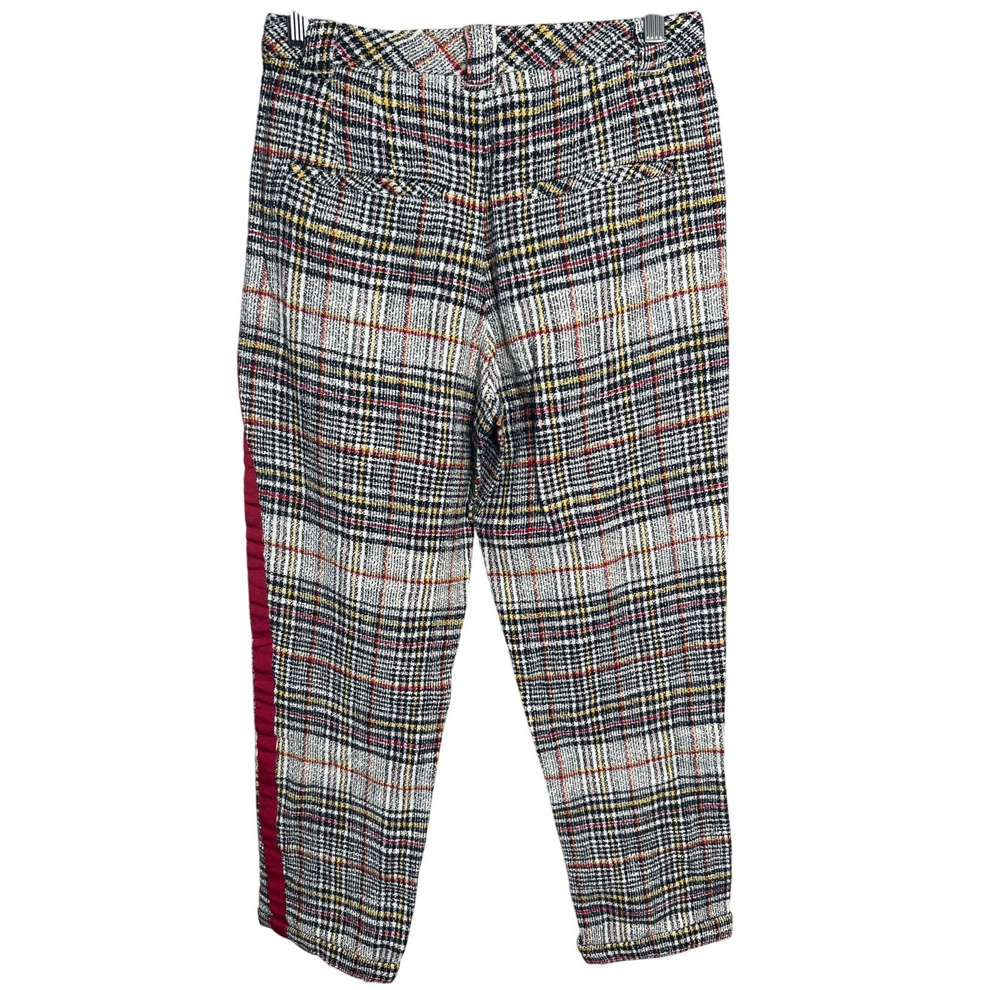 Free People Size 4 Good Vibes Plaid Straight-Leg Pants Ankle Pants