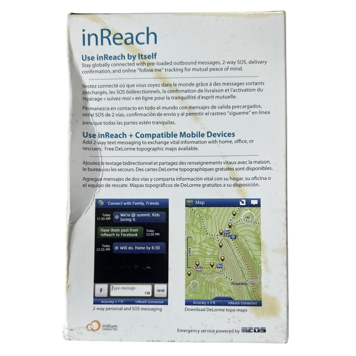 DeLorme InReach 2-Way Satellite Communicator GPS Black Made In United States