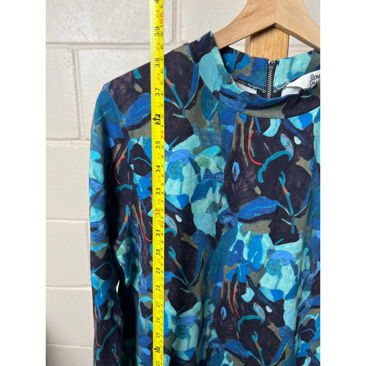 Rebekah Callaghan 100% Cotton Gormon Size 16 Blue Long Sleeve Dress
