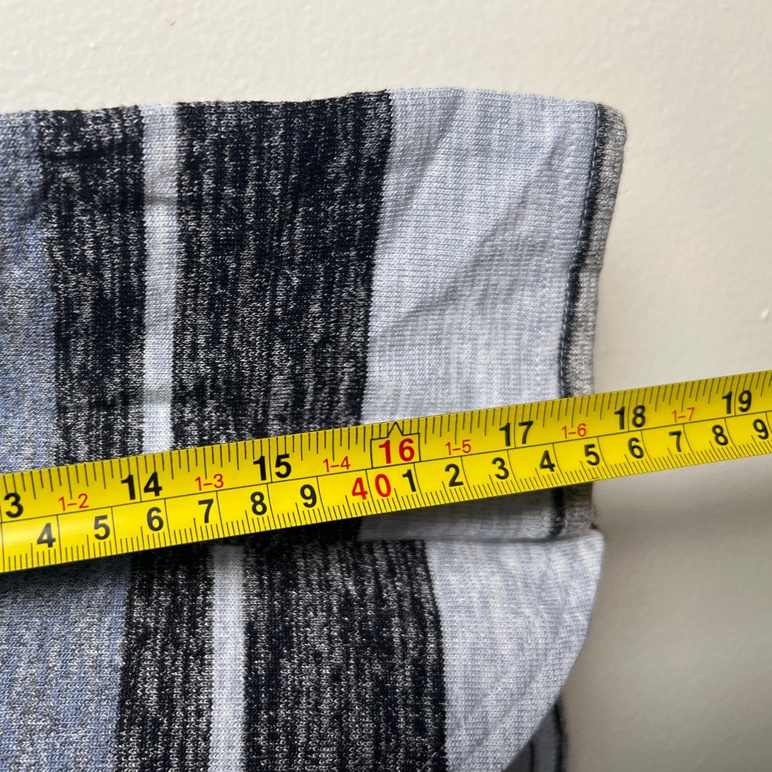 NWT Banana Republic Men M Gray Black & White Striped Long Sleeve