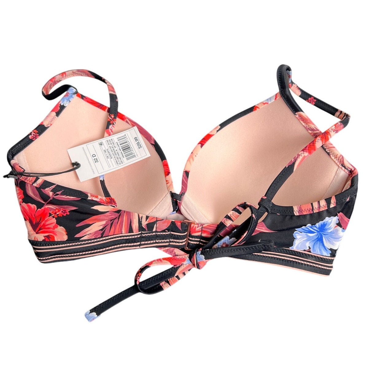 NWT Shade and Shore Floral Print Bikini Top 32D