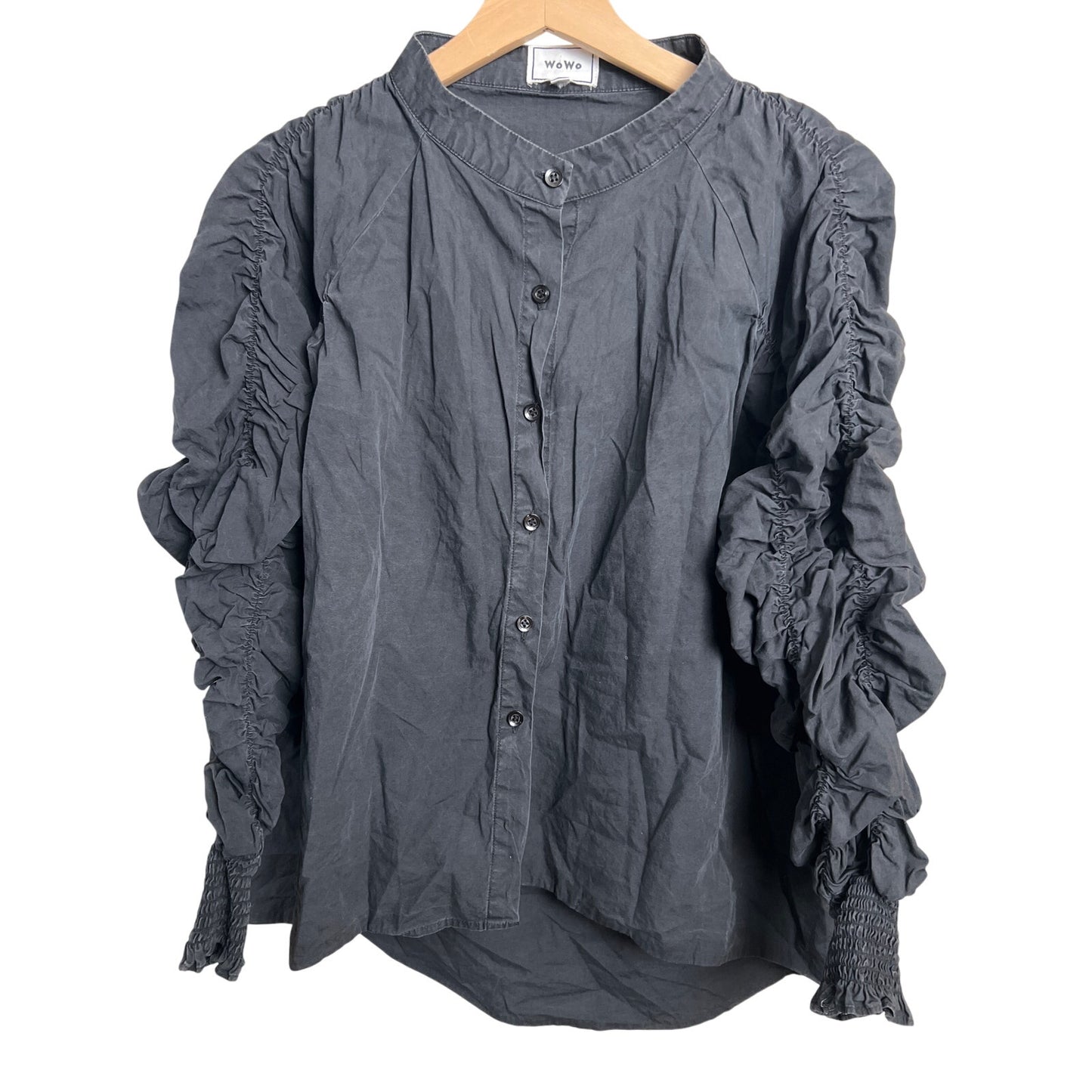 WoWo 2XL Button Down Gray Stretch Long Sleeve