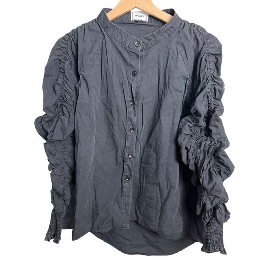 WoWo 2XL Button Down Gray Stretch Long Sleeve