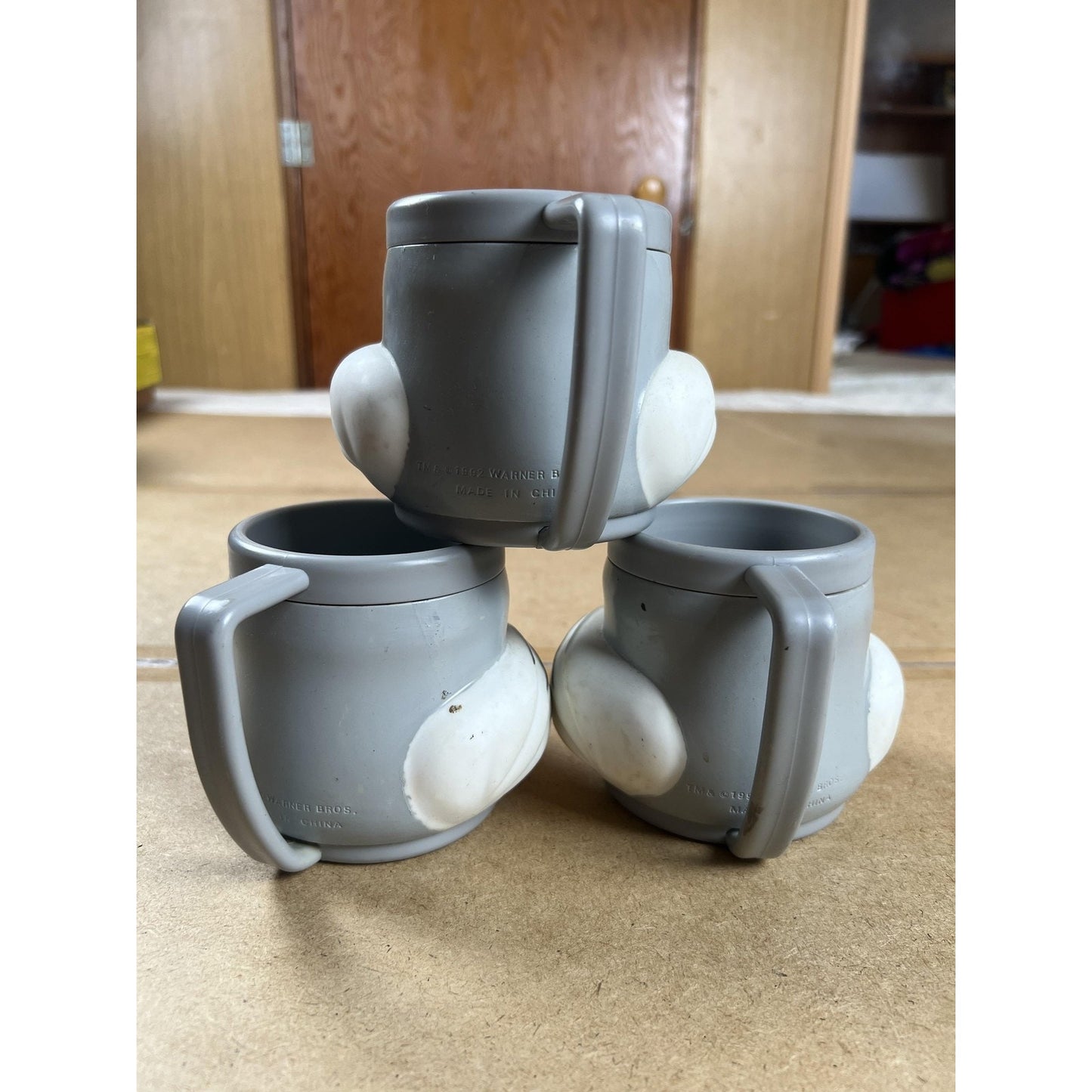 Vintage McDonalds Gray Bugs Bunny Mug Lot Of 3 Warner Bros 1992 Made In China